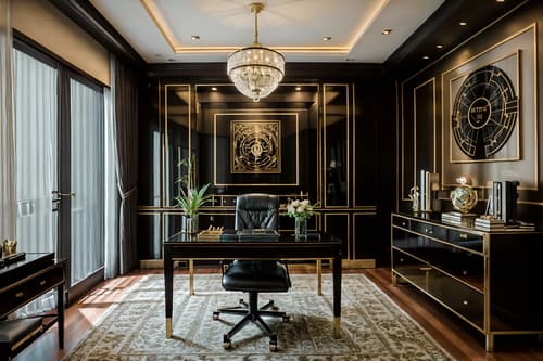 photo from pinterest of hollywood glam-style interior designed (home office interior) with office chair and desk lamp and plant and cabinets and computer desk and office chair. . . cinematic photo, highly detailed, cinematic lighting, ultra-detailed, ultrarealistic, photorealism, 8k. trending on pinterest. hollywood glam interior design style. masterpiece, cinematic light, ultrarealistic+, photorealistic+, 8k, raw photo, realistic, sharp focus on eyes, (symmetrical eyes), (intact eyes), hyperrealistic, highest quality, best quality, , highly detailed, masterpiece, best quality, extremely detailed 8k wallpaper, masterpiece, best quality, ultra-detailed, best shadow, detailed background, detailed face, detailed eyes, high contrast, best illumination, detailed face, dulux, caustic, dynamic angle, detailed glow. dramatic lighting. highly detailed, insanely detailed hair, symmetrical, intricate details, professionally retouched, 8k high definition. strong bokeh. award winning photo.