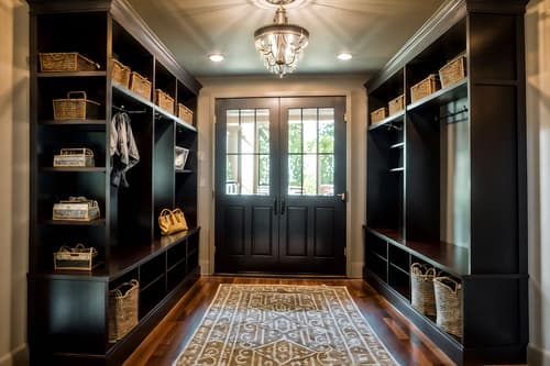 photo from pinterest of hollywood glam-style interior designed (mudroom interior) with high up storage and storage baskets and storage drawers and shelves for shoes and wall hooks for coats and a bench and cubbies and cabinets. . . cinematic photo, highly detailed, cinematic lighting, ultra-detailed, ultrarealistic, photorealism, 8k. trending on pinterest. hollywood glam interior design style. masterpiece, cinematic light, ultrarealistic+, photorealistic+, 8k, raw photo, realistic, sharp focus on eyes, (symmetrical eyes), (intact eyes), hyperrealistic, highest quality, best quality, , highly detailed, masterpiece, best quality, extremely detailed 8k wallpaper, masterpiece, best quality, ultra-detailed, best shadow, detailed background, detailed face, detailed eyes, high contrast, best illumination, detailed face, dulux, caustic, dynamic angle, detailed glow. dramatic lighting. highly detailed, insanely detailed hair, symmetrical, intricate details, professionally retouched, 8k high definition. strong bokeh. award winning photo.