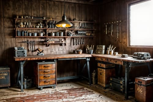 photo from pinterest of hollywood glam-style interior designed (workshop interior) with wooden workbench and messy and tool wall and wooden workbench. . . cinematic photo, highly detailed, cinematic lighting, ultra-detailed, ultrarealistic, photorealism, 8k. trending on pinterest. hollywood glam interior design style. masterpiece, cinematic light, ultrarealistic+, photorealistic+, 8k, raw photo, realistic, sharp focus on eyes, (symmetrical eyes), (intact eyes), hyperrealistic, highest quality, best quality, , highly detailed, masterpiece, best quality, extremely detailed 8k wallpaper, masterpiece, best quality, ultra-detailed, best shadow, detailed background, detailed face, detailed eyes, high contrast, best illumination, detailed face, dulux, caustic, dynamic angle, detailed glow. dramatic lighting. highly detailed, insanely detailed hair, symmetrical, intricate details, professionally retouched, 8k high definition. strong bokeh. award winning photo.