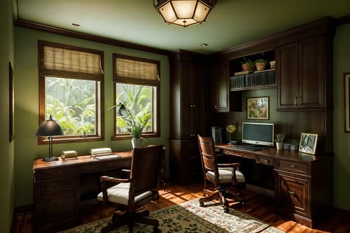 photo from pinterest of traditional-style interior designed (home office interior) with cabinets and computer desk and office chair and plant and desk lamp and cabinets. . . cinematic photo, highly detailed, cinematic lighting, ultra-detailed, ultrarealistic, photorealism, 8k. trending on pinterest. traditional interior design style. masterpiece, cinematic light, ultrarealistic+, photorealistic+, 8k, raw photo, realistic, sharp focus on eyes, (symmetrical eyes), (intact eyes), hyperrealistic, highest quality, best quality, , highly detailed, masterpiece, best quality, extremely detailed 8k wallpaper, masterpiece, best quality, ultra-detailed, best shadow, detailed background, detailed face, detailed eyes, high contrast, best illumination, detailed face, dulux, caustic, dynamic angle, detailed glow. dramatic lighting. highly detailed, insanely detailed hair, symmetrical, intricate details, professionally retouched, 8k high definition. strong bokeh. award winning photo.