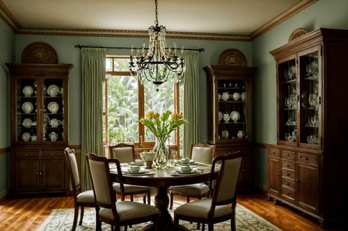 photo from pinterest of traditional-style interior designed (dining room interior) with plates, cutlery and glasses on dining table and plant and bookshelves and vase and dining table chairs and table cloth and painting or photo on wall and light or chandelier. . . cinematic photo, highly detailed, cinematic lighting, ultra-detailed, ultrarealistic, photorealism, 8k. trending on pinterest. traditional interior design style. masterpiece, cinematic light, ultrarealistic+, photorealistic+, 8k, raw photo, realistic, sharp focus on eyes, (symmetrical eyes), (intact eyes), hyperrealistic, highest quality, best quality, , highly detailed, masterpiece, best quality, extremely detailed 8k wallpaper, masterpiece, best quality, ultra-detailed, best shadow, detailed background, detailed face, detailed eyes, high contrast, best illumination, detailed face, dulux, caustic, dynamic angle, detailed glow. dramatic lighting. highly detailed, insanely detailed hair, symmetrical, intricate details, professionally retouched, 8k high definition. strong bokeh. award winning photo.