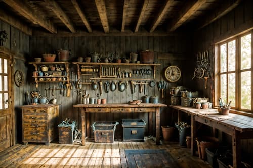 photo from pinterest of traditional-style interior designed (workshop interior) with wooden workbench and messy and tool wall and wooden workbench. . . cinematic photo, highly detailed, cinematic lighting, ultra-detailed, ultrarealistic, photorealism, 8k. trending on pinterest. traditional interior design style. masterpiece, cinematic light, ultrarealistic+, photorealistic+, 8k, raw photo, realistic, sharp focus on eyes, (symmetrical eyes), (intact eyes), hyperrealistic, highest quality, best quality, , highly detailed, masterpiece, best quality, extremely detailed 8k wallpaper, masterpiece, best quality, ultra-detailed, best shadow, detailed background, detailed face, detailed eyes, high contrast, best illumination, detailed face, dulux, caustic, dynamic angle, detailed glow. dramatic lighting. highly detailed, insanely detailed hair, symmetrical, intricate details, professionally retouched, 8k high definition. strong bokeh. award winning photo.
