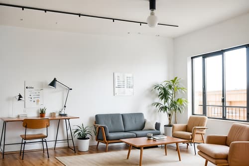 photo from pinterest of airbnb-style interior designed (coworking space interior) with office chairs and seating area with sofa and lounge chairs and office desks and office chairs. . with simple, clean lines and simplistic furniture and neutral walls and textures and practicality and functionality and natural materials and elements and simple color palette and scandinavian style and open and natural lighting and simple, clean lines and simplistic furniture. . cinematic photo, highly detailed, cinematic lighting, ultra-detailed, ultrarealistic, photorealism, 8k. trending on pinterest. airbnb interior design style. masterpiece, cinematic light, ultrarealistic+, photorealistic+, 8k, raw photo, realistic, sharp focus on eyes, (symmetrical eyes), (intact eyes), hyperrealistic, highest quality, best quality, , highly detailed, masterpiece, best quality, extremely detailed 8k wallpaper, masterpiece, best quality, ultra-detailed, best shadow, detailed background, detailed face, detailed eyes, high contrast, best illumination, detailed face, dulux, caustic, dynamic angle, detailed glow. dramatic lighting. highly detailed, insanely detailed hair, symmetrical, intricate details, professionally retouched, 8k high definition. strong bokeh. award winning photo.