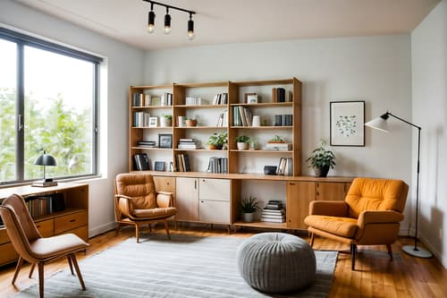 photo from pinterest of airbnb-style interior designed (study room interior) with bookshelves and desk lamp and lounge chair and plant and office chair and writing desk and cabinets and bookshelves. . with practicality and functionality and simple, clean lines and simplistic furniture and simple color palette and open and natural lighting and natural materials and elements and neutral walls and textures and scandinavian style and practicality and functionality. . cinematic photo, highly detailed, cinematic lighting, ultra-detailed, ultrarealistic, photorealism, 8k. trending on pinterest. airbnb interior design style. masterpiece, cinematic light, ultrarealistic+, photorealistic+, 8k, raw photo, realistic, sharp focus on eyes, (symmetrical eyes), (intact eyes), hyperrealistic, highest quality, best quality, , highly detailed, masterpiece, best quality, extremely detailed 8k wallpaper, masterpiece, best quality, ultra-detailed, best shadow, detailed background, detailed face, detailed eyes, high contrast, best illumination, detailed face, dulux, caustic, dynamic angle, detailed glow. dramatic lighting. highly detailed, insanely detailed hair, symmetrical, intricate details, professionally retouched, 8k high definition. strong bokeh. award winning photo.