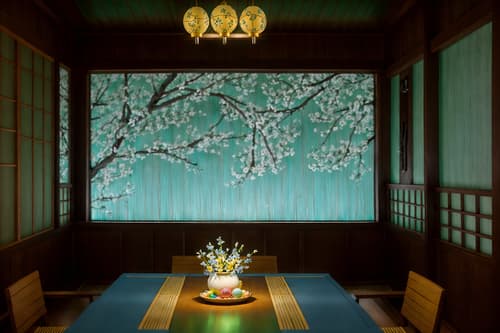 photo from pinterest of easter-style interior designed (onsen interior) . with spring decorations and light blue colors and colorful easter eggs and flowers on table and easter decorations and spring decorations. . cinematic photo, highly detailed, cinematic lighting, ultra-detailed, ultrarealistic, photorealism, 8k. trending on pinterest. easter interior design style. masterpiece, cinematic light, ultrarealistic+, photorealistic+, 8k, raw photo, realistic, sharp focus on eyes, (symmetrical eyes), (intact eyes), hyperrealistic, highest quality, best quality, , highly detailed, masterpiece, best quality, extremely detailed 8k wallpaper, masterpiece, best quality, ultra-detailed, best shadow, detailed background, detailed face, detailed eyes, high contrast, best illumination, detailed face, dulux, caustic, dynamic angle, detailed glow. dramatic lighting. highly detailed, insanely detailed hair, symmetrical, intricate details, professionally retouched, 8k high definition. strong bokeh. award winning photo.