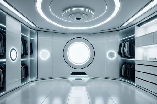 photo from pinterest of futuristic-style interior designed (walk in closet interior) . with circular shapes and spaceship interior and minimalist clean lines and glass panes and strong geometric walls and smooth marble and futuristic interior and floating surfaces. . cinematic photo, highly detailed, cinematic lighting, ultra-detailed, ultrarealistic, photorealism, 8k. trending on pinterest. futuristic interior design style. masterpiece, cinematic light, ultrarealistic+, photorealistic+, 8k, raw photo, realistic, sharp focus on eyes, (symmetrical eyes), (intact eyes), hyperrealistic, highest quality, best quality, , highly detailed, masterpiece, best quality, extremely detailed 8k wallpaper, masterpiece, best quality, ultra-detailed, best shadow, detailed background, detailed face, detailed eyes, high contrast, best illumination, detailed face, dulux, caustic, dynamic angle, detailed glow. dramatic lighting. highly detailed, insanely detailed hair, symmetrical, intricate details, professionally retouched, 8k high definition. strong bokeh. award winning photo.