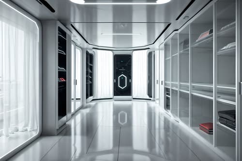 photo from pinterest of futuristic-style interior designed (walk in closet interior) . with circular shapes and spaceship interior and minimalist clean lines and glass panes and strong geometric walls and smooth marble and futuristic interior and floating surfaces. . cinematic photo, highly detailed, cinematic lighting, ultra-detailed, ultrarealistic, photorealism, 8k. trending on pinterest. futuristic interior design style. masterpiece, cinematic light, ultrarealistic+, photorealistic+, 8k, raw photo, realistic, sharp focus on eyes, (symmetrical eyes), (intact eyes), hyperrealistic, highest quality, best quality, , highly detailed, masterpiece, best quality, extremely detailed 8k wallpaper, masterpiece, best quality, ultra-detailed, best shadow, detailed background, detailed face, detailed eyes, high contrast, best illumination, detailed face, dulux, caustic, dynamic angle, detailed glow. dramatic lighting. highly detailed, insanely detailed hair, symmetrical, intricate details, professionally retouched, 8k high definition. strong bokeh. award winning photo.
