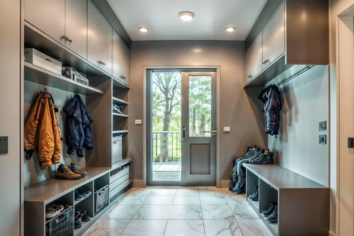 photo from pinterest of futuristic-style interior designed (mudroom interior) with wall hooks for coats and high up storage and a bench and shelves for shoes and storage baskets and storage drawers and cubbies and cabinets. . with spaceship interior and steel finishing and glass panes and futurism and futurism minimalist interior and floating surfaces and circular shapes and smooth marble. . cinematic photo, highly detailed, cinematic lighting, ultra-detailed, ultrarealistic, photorealism, 8k. trending on pinterest. futuristic interior design style. masterpiece, cinematic light, ultrarealistic+, photorealistic+, 8k, raw photo, realistic, sharp focus on eyes, (symmetrical eyes), (intact eyes), hyperrealistic, highest quality, best quality, , highly detailed, masterpiece, best quality, extremely detailed 8k wallpaper, masterpiece, best quality, ultra-detailed, best shadow, detailed background, detailed face, detailed eyes, high contrast, best illumination, detailed face, dulux, caustic, dynamic angle, detailed glow. dramatic lighting. highly detailed, insanely detailed hair, symmetrical, intricate details, professionally retouched, 8k high definition. strong bokeh. award winning photo.