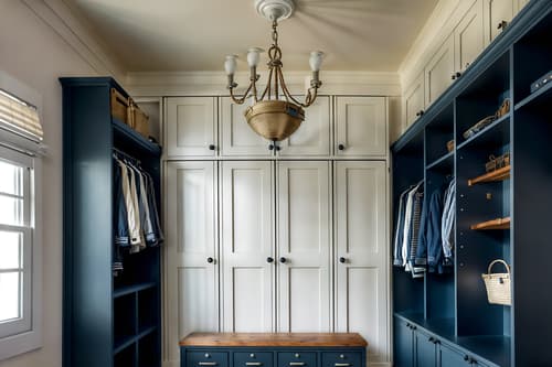 photo from pinterest of nautical-style interior designed (drop zone interior) with a bench and wall hooks for coats and storage drawers and high up storage and cabinets and storage baskets and shelves for shoes and lockers. . . cinematic photo, highly detailed, cinematic lighting, ultra-detailed, ultrarealistic, photorealism, 8k. trending on pinterest. nautical interior design style. masterpiece, cinematic light, ultrarealistic+, photorealistic+, 8k, raw photo, realistic, sharp focus on eyes, (symmetrical eyes), (intact eyes), hyperrealistic, highest quality, best quality, , highly detailed, masterpiece, best quality, extremely detailed 8k wallpaper, masterpiece, best quality, ultra-detailed, best shadow, detailed background, detailed face, detailed eyes, high contrast, best illumination, detailed face, dulux, caustic, dynamic angle, detailed glow. dramatic lighting. highly detailed, insanely detailed hair, symmetrical, intricate details, professionally retouched, 8k high definition. strong bokeh. award winning photo.