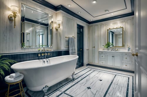 photo from pinterest of nautical-style interior designed (hotel bathroom interior) with toilet seat and bathtub and shower and bathroom cabinet and bath rail and mirror and plant and bathroom sink with faucet. . . cinematic photo, highly detailed, cinematic lighting, ultra-detailed, ultrarealistic, photorealism, 8k. trending on pinterest. nautical interior design style. masterpiece, cinematic light, ultrarealistic+, photorealistic+, 8k, raw photo, realistic, sharp focus on eyes, (symmetrical eyes), (intact eyes), hyperrealistic, highest quality, best quality, , highly detailed, masterpiece, best quality, extremely detailed 8k wallpaper, masterpiece, best quality, ultra-detailed, best shadow, detailed background, detailed face, detailed eyes, high contrast, best illumination, detailed face, dulux, caustic, dynamic angle, detailed glow. dramatic lighting. highly detailed, insanely detailed hair, symmetrical, intricate details, professionally retouched, 8k high definition. strong bokeh. award winning photo.