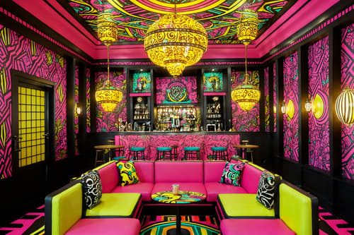 photo from pinterest of maximalist-style interior designed (coffee shop interior) . with playful and more is more philosophy and eye-catching and bold colors and bold patterns and bold design and vibrant and over-the-top aesthetic. . cinematic photo, highly detailed, cinematic lighting, ultra-detailed, ultrarealistic, photorealism, 8k. trending on pinterest. maximalist interior design style. masterpiece, cinematic light, ultrarealistic+, photorealistic+, 8k, raw photo, realistic, sharp focus on eyes, (symmetrical eyes), (intact eyes), hyperrealistic, highest quality, best quality, , highly detailed, masterpiece, best quality, extremely detailed 8k wallpaper, masterpiece, best quality, ultra-detailed, best shadow, detailed background, detailed face, detailed eyes, high contrast, best illumination, detailed face, dulux, caustic, dynamic angle, detailed glow. dramatic lighting. highly detailed, insanely detailed hair, symmetrical, intricate details, professionally retouched, 8k high definition. strong bokeh. award winning photo.