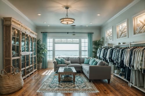 photo from pinterest of coastal-style interior designed (clothing store interior) . with . . cinematic photo, highly detailed, cinematic lighting, ultra-detailed, ultrarealistic, photorealism, 8k. trending on pinterest. coastal interior design style. masterpiece, cinematic light, ultrarealistic+, photorealistic+, 8k, raw photo, realistic, sharp focus on eyes, (symmetrical eyes), (intact eyes), hyperrealistic, highest quality, best quality, , highly detailed, masterpiece, best quality, extremely detailed 8k wallpaper, masterpiece, best quality, ultra-detailed, best shadow, detailed background, detailed face, detailed eyes, high contrast, best illumination, detailed face, dulux, caustic, dynamic angle, detailed glow. dramatic lighting. highly detailed, insanely detailed hair, symmetrical, intricate details, professionally retouched, 8k high definition. strong bokeh. award winning photo.