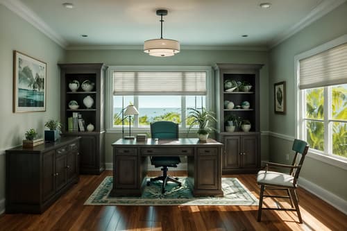 photo from pinterest of coastal-style interior designed (home office interior) with cabinets and desk lamp and plant and office chair and computer desk and cabinets. . with . . cinematic photo, highly detailed, cinematic lighting, ultra-detailed, ultrarealistic, photorealism, 8k. trending on pinterest. coastal interior design style. masterpiece, cinematic light, ultrarealistic+, photorealistic+, 8k, raw photo, realistic, sharp focus on eyes, (symmetrical eyes), (intact eyes), hyperrealistic, highest quality, best quality, , highly detailed, masterpiece, best quality, extremely detailed 8k wallpaper, masterpiece, best quality, ultra-detailed, best shadow, detailed background, detailed face, detailed eyes, high contrast, best illumination, detailed face, dulux, caustic, dynamic angle, detailed glow. dramatic lighting. highly detailed, insanely detailed hair, symmetrical, intricate details, professionally retouched, 8k high definition. strong bokeh. award winning photo.