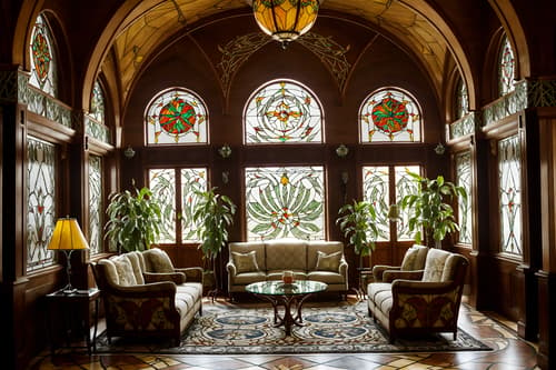 photo from pinterest of art nouveau-style interior designed (hotel lobby interior) with check in desk and rug and coffee tables and plant and hanging lamps and lounge chairs and sofas and furniture. . with stained glass and wallpaper pattners of spider webs and arches and curved forms and natural materials and wallpaper patterns of feathers and wallpaper patterns of stylized flowers and stained glass and curving, plant-like embellishments. . cinematic photo, highly detailed, cinematic lighting, ultra-detailed, ultrarealistic, photorealism, 8k. trending on pinterest. art nouveau interior design style. masterpiece, cinematic light, ultrarealistic+, photorealistic+, 8k, raw photo, realistic, sharp focus on eyes, (symmetrical eyes), (intact eyes), hyperrealistic, highest quality, best quality, , highly detailed, masterpiece, best quality, extremely detailed 8k wallpaper, masterpiece, best quality, ultra-detailed, best shadow, detailed background, detailed face, detailed eyes, high contrast, best illumination, detailed face, dulux, caustic, dynamic angle, detailed glow. dramatic lighting. highly detailed, insanely detailed hair, symmetrical, intricate details, professionally retouched, 8k high definition. strong bokeh. award winning photo.