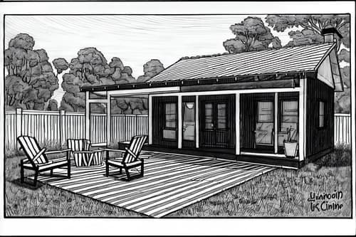 (hand-drawn monochrome black and white sketch line drawing)++ of sketch-style designed (outdoor patio) . a sketch of . with . . a sketch of . with grass and deck with deck chairs and barbeque or grill. trending on artstation. black and white line drawing sketch without colors. masterpiece, cinematic light, ultrarealistic+, photorealistic+, 8k, raw photo, realistic, sharp focus on eyes, (symmetrical eyes), (intact eyes), hyperrealistic, highest quality, best quality, , highly detailed, masterpiece, best quality, extremely detailed 8k wallpaper, masterpiece, best quality, ultra-detailed, best shadow, detailed background, detailed face, detailed eyes, high contrast, best illumination, detailed face, dulux, caustic, dynamic angle, detailed glow. dramatic lighting. highly detailed, insanely detailed hair, symmetrical, intricate details, professionally retouched, 8k high definition. strong bokeh. award winning photo.