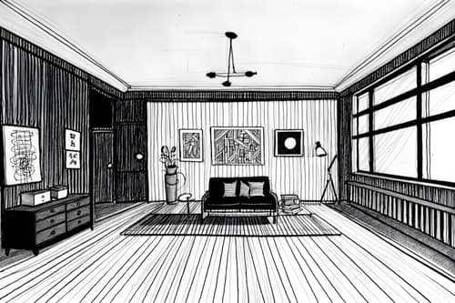 (hand-drawn monochrome black and white sketch line drawing)++ of sketch-style interior designed (workshop) apartment interior. a sketch of interior. with . . a sketch of interior. with wooden workbench and messy and tool wall. trending on artstation. black and white line drawing sketch without colors. masterpiece, cinematic light, ultrarealistic+, photorealistic+, 8k, raw photo, realistic, sharp focus on eyes, (symmetrical eyes), (intact eyes), hyperrealistic, highest quality, best quality, , highly detailed, masterpiece, best quality, extremely detailed 8k wallpaper, masterpiece, best quality, ultra-detailed, best shadow, detailed background, detailed face, detailed eyes, high contrast, best illumination, detailed face, dulux, caustic, dynamic angle, detailed glow. dramatic lighting. highly detailed, insanely detailed hair, symmetrical, intricate details, professionally retouched, 8k high definition. strong bokeh. award winning photo.