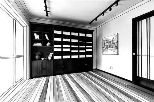 (hand-drawn monochrome black and white sketch line drawing)++ of sketch-style interior designed (mudroom) apartment interior. a sketch of interior. with . . a sketch of interior. with wall hooks for coats and storage drawers and shelves for shoes. trending on artstation. black and white line drawing sketch without colors. masterpiece, cinematic light, ultrarealistic+, photorealistic+, 8k, raw photo, realistic, sharp focus on eyes, (symmetrical eyes), (intact eyes), hyperrealistic, highest quality, best quality, , highly detailed, masterpiece, best quality, extremely detailed 8k wallpaper, masterpiece, best quality, ultra-detailed, best shadow, detailed background, detailed face, detailed eyes, high contrast, best illumination, detailed face, dulux, caustic, dynamic angle, detailed glow. dramatic lighting. highly detailed, insanely detailed hair, symmetrical, intricate details, professionally retouched, 8k high definition. strong bokeh. award winning photo.