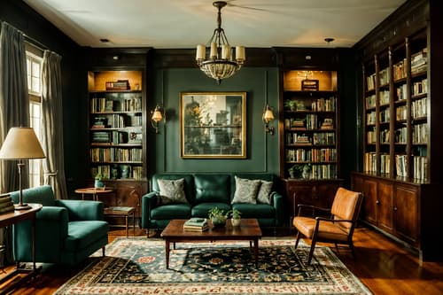 photo from pinterest of vintage-style interior designed (living room interior) with bookshelves and plant and rug and occasional tables and electric lamps and chairs and furniture and coffee tables. . with . . cinematic photo, highly detailed, cinematic lighting, ultra-detailed, ultrarealistic, photorealism, 8k. trending on pinterest. vintage interior design style. masterpiece, cinematic light, ultrarealistic+, photorealistic+, 8k, raw photo, realistic, sharp focus on eyes, (symmetrical eyes), (intact eyes), hyperrealistic, highest quality, best quality, , highly detailed, masterpiece, best quality, extremely detailed 8k wallpaper, masterpiece, best quality, ultra-detailed, best shadow, detailed background, detailed face, detailed eyes, high contrast, best illumination, detailed face, dulux, caustic, dynamic angle, detailed glow. dramatic lighting. highly detailed, insanely detailed hair, symmetrical, intricate details, professionally retouched, 8k high definition. strong bokeh. award winning photo.