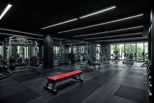 photo from pinterest of luxury-style interior designed (fitness gym interior) with bench press and crosstrainer and exercise bicycle and squat rack and dumbbell stand and bench press. . . cinematic photo, highly detailed, cinematic lighting, ultra-detailed, ultrarealistic, photorealism, 8k. trending on pinterest. luxury interior design style. masterpiece, cinematic light, ultrarealistic+, photorealistic+, 8k, raw photo, realistic, sharp focus on eyes, (symmetrical eyes), (intact eyes), hyperrealistic, highest quality, best quality, , highly detailed, masterpiece, best quality, extremely detailed 8k wallpaper, masterpiece, best quality, ultra-detailed, best shadow, detailed background, detailed face, detailed eyes, high contrast, best illumination, detailed face, dulux, caustic, dynamic angle, detailed glow. dramatic lighting. highly detailed, insanely detailed hair, symmetrical, intricate details, professionally retouched, 8k high definition. strong bokeh. award winning photo.