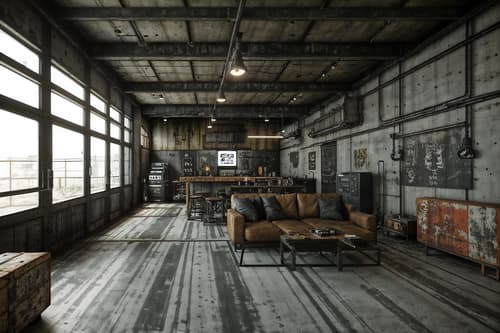 photo from pinterest of industrial-style interior designed (gaming room interior) . with reclaimed wood and neutral tones and open floorplan and raw aesthetic and metal panels and exposed concrete and utilitarian objects and exposed rafters. . cinematic photo, highly detailed, cinematic lighting, ultra-detailed, ultrarealistic, photorealism, 8k. trending on pinterest. industrial interior design style. masterpiece, cinematic light, ultrarealistic+, photorealistic+, 8k, raw photo, realistic, sharp focus on eyes, (symmetrical eyes), (intact eyes), hyperrealistic, highest quality, best quality, , highly detailed, masterpiece, best quality, extremely detailed 8k wallpaper, masterpiece, best quality, ultra-detailed, best shadow, detailed background, detailed face, detailed eyes, high contrast, best illumination, detailed face, dulux, caustic, dynamic angle, detailed glow. dramatic lighting. highly detailed, insanely detailed hair, symmetrical, intricate details, professionally retouched, 8k high definition. strong bokeh. award winning photo.