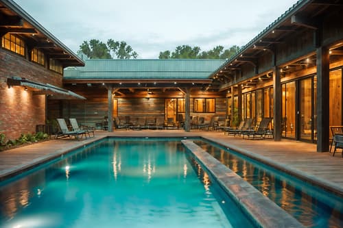 photo from pinterest of industrial-style designed (outdoor pool area ) with pool lounge chairs and pool lights and pool and pool lounge chairs. . with utilitarian objects and exposed brick and exposed rafters and open floorplan and neutral tones and reclaimed wood and exposed concrete and raw aesthetic. . cinematic photo, highly detailed, cinematic lighting, ultra-detailed, ultrarealistic, photorealism, 8k. trending on pinterest. industrial design style. masterpiece, cinematic light, ultrarealistic+, photorealistic+, 8k, raw photo, realistic, sharp focus on eyes, (symmetrical eyes), (intact eyes), hyperrealistic, highest quality, best quality, , highly detailed, masterpiece, best quality, extremely detailed 8k wallpaper, masterpiece, best quality, ultra-detailed, best shadow, detailed background, detailed face, detailed eyes, high contrast, best illumination, detailed face, dulux, caustic, dynamic angle, detailed glow. dramatic lighting. highly detailed, insanely detailed hair, symmetrical, intricate details, professionally retouched, 8k high definition. strong bokeh. award winning photo.