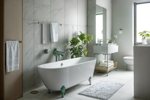 photo from pinterest of eco-friendly-style interior designed (bathroom interior) with waste basket and mirror and bath towel and plant and bathtub and bathroom cabinet and shower and toilet seat. . . cinematic photo, highly detailed, cinematic lighting, ultra-detailed, ultrarealistic, photorealism, 8k. trending on pinterest. eco-friendly interior design style. masterpiece, cinematic light, ultrarealistic+, photorealistic+, 8k, raw photo, realistic, sharp focus on eyes, (symmetrical eyes), (intact eyes), hyperrealistic, highest quality, best quality, , highly detailed, masterpiece, best quality, extremely detailed 8k wallpaper, masterpiece, best quality, ultra-detailed, best shadow, detailed background, detailed face, detailed eyes, high contrast, best illumination, detailed face, dulux, caustic, dynamic angle, detailed glow. dramatic lighting. highly detailed, insanely detailed hair, symmetrical, intricate details, professionally retouched, 8k high definition. strong bokeh. award winning photo.