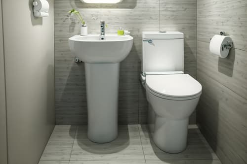 photo from pinterest of eco-friendly-style interior designed (toilet interior) with toilet with toilet seat up and sink with tap and toilet paper hanger and toilet with toilet seat up. . . cinematic photo, highly detailed, cinematic lighting, ultra-detailed, ultrarealistic, photorealism, 8k. trending on pinterest. eco-friendly interior design style. masterpiece, cinematic light, ultrarealistic+, photorealistic+, 8k, raw photo, realistic, sharp focus on eyes, (symmetrical eyes), (intact eyes), hyperrealistic, highest quality, best quality, , highly detailed, masterpiece, best quality, extremely detailed 8k wallpaper, masterpiece, best quality, ultra-detailed, best shadow, detailed background, detailed face, detailed eyes, high contrast, best illumination, detailed face, dulux, caustic, dynamic angle, detailed glow. dramatic lighting. highly detailed, insanely detailed hair, symmetrical, intricate details, professionally retouched, 8k high definition. strong bokeh. award winning photo.
