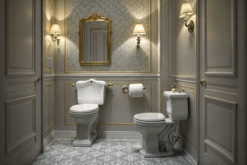 photo from pinterest of french-style interior designed (toilet interior) with toilet paper hanger and toilet with toilet seat up and sink with tap and toilet paper hanger. . . cinematic photo, highly detailed, cinematic lighting, ultra-detailed, ultrarealistic, photorealism, 8k. trending on pinterest. french interior design style. masterpiece, cinematic light, ultrarealistic+, photorealistic+, 8k, raw photo, realistic, sharp focus on eyes, (symmetrical eyes), (intact eyes), hyperrealistic, highest quality, best quality, , highly detailed, masterpiece, best quality, extremely detailed 8k wallpaper, masterpiece, best quality, ultra-detailed, best shadow, detailed background, detailed face, detailed eyes, high contrast, best illumination, detailed face, dulux, caustic, dynamic angle, detailed glow. dramatic lighting. highly detailed, insanely detailed hair, symmetrical, intricate details, professionally retouched, 8k high definition. strong bokeh. award winning photo.