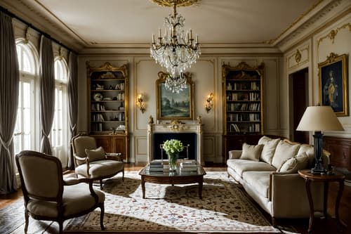 photo from pinterest of french-style interior designed (living room interior) with coffee tables and televisions and occasional tables and electric lamps and bookshelves and chairs and plant and rug. . . cinematic photo, highly detailed, cinematic lighting, ultra-detailed, ultrarealistic, photorealism, 8k. trending on pinterest. french interior design style. masterpiece, cinematic light, ultrarealistic+, photorealistic+, 8k, raw photo, realistic, sharp focus on eyes, (symmetrical eyes), (intact eyes), hyperrealistic, highest quality, best quality, , highly detailed, masterpiece, best quality, extremely detailed 8k wallpaper, masterpiece, best quality, ultra-detailed, best shadow, detailed background, detailed face, detailed eyes, high contrast, best illumination, detailed face, dulux, caustic, dynamic angle, detailed glow. dramatic lighting. highly detailed, insanely detailed hair, symmetrical, intricate details, professionally retouched, 8k high definition. strong bokeh. award winning photo.