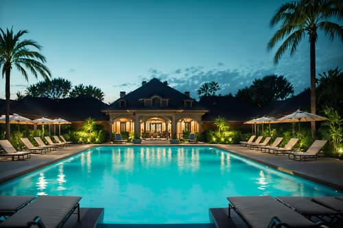 photo from pinterest of french-style designed (outdoor pool area ) with pool lounge chairs and pool lights and pool and pool lounge chairs. . . cinematic photo, highly detailed, cinematic lighting, ultra-detailed, ultrarealistic, photorealism, 8k. trending on pinterest. french design style. masterpiece, cinematic light, ultrarealistic+, photorealistic+, 8k, raw photo, realistic, sharp focus on eyes, (symmetrical eyes), (intact eyes), hyperrealistic, highest quality, best quality, , highly detailed, masterpiece, best quality, extremely detailed 8k wallpaper, masterpiece, best quality, ultra-detailed, best shadow, detailed background, detailed face, detailed eyes, high contrast, best illumination, detailed face, dulux, caustic, dynamic angle, detailed glow. dramatic lighting. highly detailed, insanely detailed hair, symmetrical, intricate details, professionally retouched, 8k high definition. strong bokeh. award winning photo.