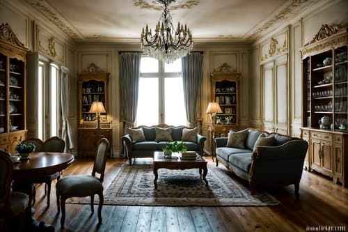 photo from pinterest of french-style interior designed (kitchen living combo interior) with furniture and coffee tables and electric lamps and sink and refrigerator and bookshelves and occasional tables and rug. . . cinematic photo, highly detailed, cinematic lighting, ultra-detailed, ultrarealistic, photorealism, 8k. trending on pinterest. french interior design style. masterpiece, cinematic light, ultrarealistic+, photorealistic+, 8k, raw photo, realistic, sharp focus on eyes, (symmetrical eyes), (intact eyes), hyperrealistic, highest quality, best quality, , highly detailed, masterpiece, best quality, extremely detailed 8k wallpaper, masterpiece, best quality, ultra-detailed, best shadow, detailed background, detailed face, detailed eyes, high contrast, best illumination, detailed face, dulux, caustic, dynamic angle, detailed glow. dramatic lighting. highly detailed, insanely detailed hair, symmetrical, intricate details, professionally retouched, 8k high definition. strong bokeh. award winning photo.