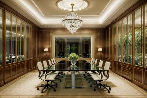 photo from pinterest of french-style interior designed (meeting room interior) with plant and boardroom table and glass walls and glass doors and office chairs and vase and painting or photo on wall and cabinets. . . cinematic photo, highly detailed, cinematic lighting, ultra-detailed, ultrarealistic, photorealism, 8k. trending on pinterest. french interior design style. masterpiece, cinematic light, ultrarealistic+, photorealistic+, 8k, raw photo, realistic, sharp focus on eyes, (symmetrical eyes), (intact eyes), hyperrealistic, highest quality, best quality, , highly detailed, masterpiece, best quality, extremely detailed 8k wallpaper, masterpiece, best quality, ultra-detailed, best shadow, detailed background, detailed face, detailed eyes, high contrast, best illumination, detailed face, dulux, caustic, dynamic angle, detailed glow. dramatic lighting. highly detailed, insanely detailed hair, symmetrical, intricate details, professionally retouched, 8k high definition. strong bokeh. award winning photo.