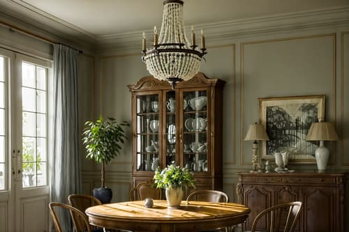 photo from pinterest of french-style interior designed (dining room interior) with dining table chairs and plant and table cloth and dining table and bookshelves and painting or photo on wall and vase and plates, cutlery and glasses on dining table. . . cinematic photo, highly detailed, cinematic lighting, ultra-detailed, ultrarealistic, photorealism, 8k. trending on pinterest. french interior design style. masterpiece, cinematic light, ultrarealistic+, photorealistic+, 8k, raw photo, realistic, sharp focus on eyes, (symmetrical eyes), (intact eyes), hyperrealistic, highest quality, best quality, , highly detailed, masterpiece, best quality, extremely detailed 8k wallpaper, masterpiece, best quality, ultra-detailed, best shadow, detailed background, detailed face, detailed eyes, high contrast, best illumination, detailed face, dulux, caustic, dynamic angle, detailed glow. dramatic lighting. highly detailed, insanely detailed hair, symmetrical, intricate details, professionally retouched, 8k high definition. strong bokeh. award winning photo.