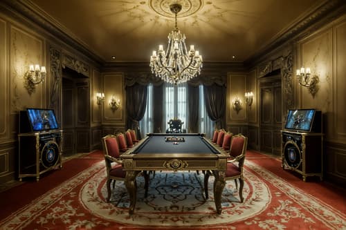 photo from pinterest of french-style interior designed (gaming room interior) . . cinematic photo, highly detailed, cinematic lighting, ultra-detailed, ultrarealistic, photorealism, 8k. trending on pinterest. french interior design style. masterpiece, cinematic light, ultrarealistic+, photorealistic+, 8k, raw photo, realistic, sharp focus on eyes, (symmetrical eyes), (intact eyes), hyperrealistic, highest quality, best quality, , highly detailed, masterpiece, best quality, extremely detailed 8k wallpaper, masterpiece, best quality, ultra-detailed, best shadow, detailed background, detailed face, detailed eyes, high contrast, best illumination, detailed face, dulux, caustic, dynamic angle, detailed glow. dramatic lighting. highly detailed, insanely detailed hair, symmetrical, intricate details, professionally retouched, 8k high definition. strong bokeh. award winning photo.