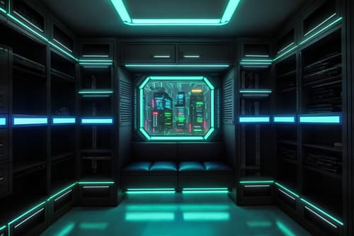 photo from pinterest of cyberpunk-style interior designed (drop zone interior) with storage drawers and lockers and high up storage and cubbies and shelves for shoes and cabinets and wall hooks for coats and a bench. . with color lights glow and bladerunner lights and futuristic cybernetic details and bladerunner style and synthetic objects and cyberpunk lights and strong geometric walls and surrealist paintings. . cinematic photo, highly detailed, cinematic lighting, ultra-detailed, ultrarealistic, photorealism, 8k. trending on pinterest. cyberpunk interior design style. masterpiece, cinematic light, ultrarealistic+, photorealistic+, 8k, raw photo, realistic, sharp focus on eyes, (symmetrical eyes), (intact eyes), hyperrealistic, highest quality, best quality, , highly detailed, masterpiece, best quality, extremely detailed 8k wallpaper, masterpiece, best quality, ultra-detailed, best shadow, detailed background, detailed face, detailed eyes, high contrast, best illumination, detailed face, dulux, caustic, dynamic angle, detailed glow. dramatic lighting. highly detailed, insanely detailed hair, symmetrical, intricate details, professionally retouched, 8k high definition. strong bokeh. award winning photo.