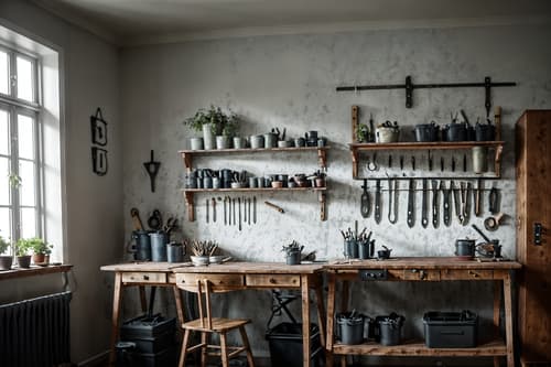 photo from pinterest of scandinavian-style interior designed (workshop interior) with tool wall and messy and wooden workbench and tool wall. . with . . cinematic photo, highly detailed, cinematic lighting, ultra-detailed, ultrarealistic, photorealism, 8k. trending on pinterest. scandinavian interior design style. masterpiece, cinematic light, ultrarealistic+, photorealistic+, 8k, raw photo, realistic, sharp focus on eyes, (symmetrical eyes), (intact eyes), hyperrealistic, highest quality, best quality, , highly detailed, masterpiece, best quality, extremely detailed 8k wallpaper, masterpiece, best quality, ultra-detailed, best shadow, detailed background, detailed face, detailed eyes, high contrast, best illumination, detailed face, dulux, caustic, dynamic angle, detailed glow. dramatic lighting. highly detailed, insanely detailed hair, symmetrical, intricate details, professionally retouched, 8k high definition. strong bokeh. award winning photo.
