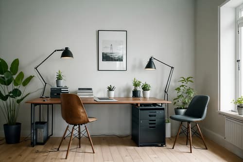 photo from pinterest of scandinavian-style interior designed (home office interior) with plant and desk lamp and cabinets and office chair and computer desk and plant. . with . . cinematic photo, highly detailed, cinematic lighting, ultra-detailed, ultrarealistic, photorealism, 8k. trending on pinterest. scandinavian interior design style. masterpiece, cinematic light, ultrarealistic+, photorealistic+, 8k, raw photo, realistic, sharp focus on eyes, (symmetrical eyes), (intact eyes), hyperrealistic, highest quality, best quality, , highly detailed, masterpiece, best quality, extremely detailed 8k wallpaper, masterpiece, best quality, ultra-detailed, best shadow, detailed background, detailed face, detailed eyes, high contrast, best illumination, detailed face, dulux, caustic, dynamic angle, detailed glow. dramatic lighting. highly detailed, insanely detailed hair, symmetrical, intricate details, professionally retouched, 8k high definition. strong bokeh. award winning photo.
