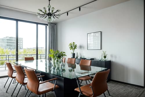 photo from pinterest of scandinavian-style interior designed (meeting room interior) with office chairs and glass doors and plant and boardroom table and cabinets and vase and glass walls and painting or photo on wall. . with . . cinematic photo, highly detailed, cinematic lighting, ultra-detailed, ultrarealistic, photorealism, 8k. trending on pinterest. scandinavian interior design style. masterpiece, cinematic light, ultrarealistic+, photorealistic+, 8k, raw photo, realistic, sharp focus on eyes, (symmetrical eyes), (intact eyes), hyperrealistic, highest quality, best quality, , highly detailed, masterpiece, best quality, extremely detailed 8k wallpaper, masterpiece, best quality, ultra-detailed, best shadow, detailed background, detailed face, detailed eyes, high contrast, best illumination, detailed face, dulux, caustic, dynamic angle, detailed glow. dramatic lighting. highly detailed, insanely detailed hair, symmetrical, intricate details, professionally retouched, 8k high definition. strong bokeh. award winning photo.