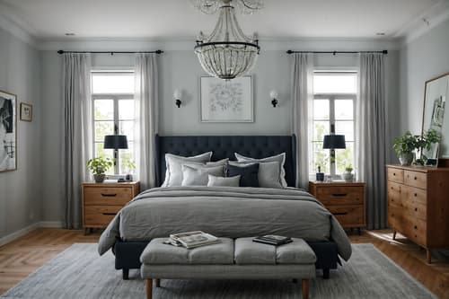 photo from pinterest of scandinavian-style interior designed (bedroom interior) with bed and accent chair and dresser closet and plant and mirror and storage bench or ottoman and headboard and bedside table or night stand. . with . . cinematic photo, highly detailed, cinematic lighting, ultra-detailed, ultrarealistic, photorealism, 8k. trending on pinterest. scandinavian interior design style. masterpiece, cinematic light, ultrarealistic+, photorealistic+, 8k, raw photo, realistic, sharp focus on eyes, (symmetrical eyes), (intact eyes), hyperrealistic, highest quality, best quality, , highly detailed, masterpiece, best quality, extremely detailed 8k wallpaper, masterpiece, best quality, ultra-detailed, best shadow, detailed background, detailed face, detailed eyes, high contrast, best illumination, detailed face, dulux, caustic, dynamic angle, detailed glow. dramatic lighting. highly detailed, insanely detailed hair, symmetrical, intricate details, professionally retouched, 8k high definition. strong bokeh. award winning photo.