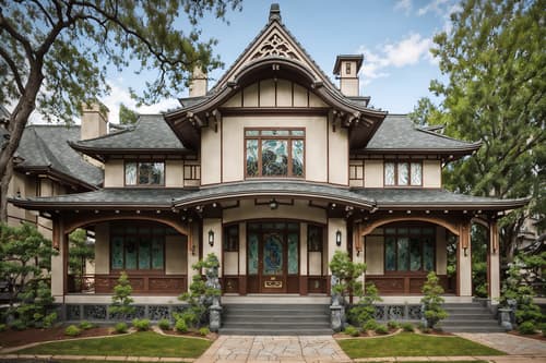 photo from pinterest of art nouveau-style exterior designed (house exterior exterior) . with ashy colors and mosaics and asymmetrical shapes and natural materials and stained glass and japanese motifs and curved glass and stained glass. . cinematic photo, highly detailed, cinematic lighting, ultra-detailed, ultrarealistic, photorealism, 8k. trending on pinterest. art nouveau exterior design style. masterpiece, cinematic light, ultrarealistic+, photorealistic+, 8k, raw photo, realistic, sharp focus on eyes, (symmetrical eyes), (intact eyes), hyperrealistic, highest quality, best quality, , highly detailed, masterpiece, best quality, extremely detailed 8k wallpaper, masterpiece, best quality, ultra-detailed, best shadow, detailed background, detailed face, detailed eyes, high contrast, best illumination, detailed face, dulux, caustic, dynamic angle, detailed glow. dramatic lighting. highly detailed, insanely detailed hair, symmetrical, intricate details, professionally retouched, 8k high definition. strong bokeh. award winning photo.
