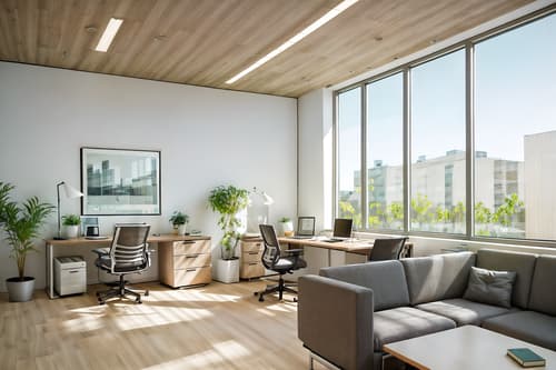 photo from pinterest of modern-style interior designed (office interior) with desk lamps and office desks and plants and windows and office chairs and computer desks and cabinets and lounge chairs. . with neutral walls and textures and open and natural lighting and natural materials and elements and simple, clean lines and simplistic furniture and practicality and functionality and neutral walls and textures. . cinematic photo, highly detailed, cinematic lighting, ultra-detailed, ultrarealistic, photorealism, 8k. trending on pinterest. modern interior design style. masterpiece, cinematic light, ultrarealistic+, photorealistic+, 8k, raw photo, realistic, sharp focus on eyes, (symmetrical eyes), (intact eyes), hyperrealistic, highest quality, best quality, , highly detailed, masterpiece, best quality, extremely detailed 8k wallpaper, masterpiece, best quality, ultra-detailed, best shadow, detailed background, detailed face, detailed eyes, high contrast, best illumination, detailed face, dulux, caustic, dynamic angle, detailed glow. dramatic lighting. highly detailed, insanely detailed hair, symmetrical, intricate details, professionally retouched, 8k high definition. strong bokeh. award winning photo.