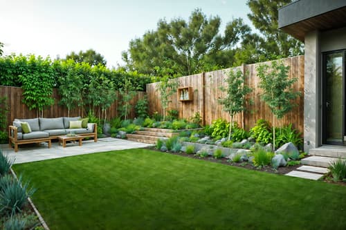 photo from pinterest of modern-style designed (outdoor garden ) with garden plants and grass and garden tree and garden plants. . with natural materials and elements and simple, clean lines and simplistic furniture and practicality and functionality and open and natural lighting and neutral walls and textures and natural materials and elements. . cinematic photo, highly detailed, cinematic lighting, ultra-detailed, ultrarealistic, photorealism, 8k. trending on pinterest. modern design style. masterpiece, cinematic light, ultrarealistic+, photorealistic+, 8k, raw photo, realistic, sharp focus on eyes, (symmetrical eyes), (intact eyes), hyperrealistic, highest quality, best quality, , highly detailed, masterpiece, best quality, extremely detailed 8k wallpaper, masterpiece, best quality, ultra-detailed, best shadow, detailed background, detailed face, detailed eyes, high contrast, best illumination, detailed face, dulux, caustic, dynamic angle, detailed glow. dramatic lighting. highly detailed, insanely detailed hair, symmetrical, intricate details, professionally retouched, 8k high definition. strong bokeh. award winning photo.