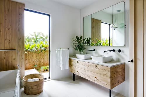 photo from pinterest of modern-style interior designed (bathroom interior) with toilet seat and bathroom sink with faucet and bath rail and bath towel and mirror and waste basket and shower and plant. . with practicality and functionality and natural materials and elements and neutral walls and textures and open and natural lighting and simple, clean lines and simplistic furniture and practicality and functionality. . cinematic photo, highly detailed, cinematic lighting, ultra-detailed, ultrarealistic, photorealism, 8k. trending on pinterest. modern interior design style. masterpiece, cinematic light, ultrarealistic+, photorealistic+, 8k, raw photo, realistic, sharp focus on eyes, (symmetrical eyes), (intact eyes), hyperrealistic, highest quality, best quality, , highly detailed, masterpiece, best quality, extremely detailed 8k wallpaper, masterpiece, best quality, ultra-detailed, best shadow, detailed background, detailed face, detailed eyes, high contrast, best illumination, detailed face, dulux, caustic, dynamic angle, detailed glow. dramatic lighting. highly detailed, insanely detailed hair, symmetrical, intricate details, professionally retouched, 8k high definition. strong bokeh. award winning photo.