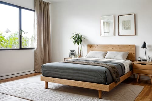 photo from pinterest of modern-style interior designed (bedroom interior) with mirror and bedside table or night stand and bed and plant and night light and headboard and accent chair and storage bench or ottoman. . with practicality and functionality and neutral walls and textures and open and natural lighting and simple, clean lines and simplistic furniture and natural materials and elements and practicality and functionality. . cinematic photo, highly detailed, cinematic lighting, ultra-detailed, ultrarealistic, photorealism, 8k. trending on pinterest. modern interior design style. masterpiece, cinematic light, ultrarealistic+, photorealistic+, 8k, raw photo, realistic, sharp focus on eyes, (symmetrical eyes), (intact eyes), hyperrealistic, highest quality, best quality, , highly detailed, masterpiece, best quality, extremely detailed 8k wallpaper, masterpiece, best quality, ultra-detailed, best shadow, detailed background, detailed face, detailed eyes, high contrast, best illumination, detailed face, dulux, caustic, dynamic angle, detailed glow. dramatic lighting. highly detailed, insanely detailed hair, symmetrical, intricate details, professionally retouched, 8k high definition. strong bokeh. award winning photo.