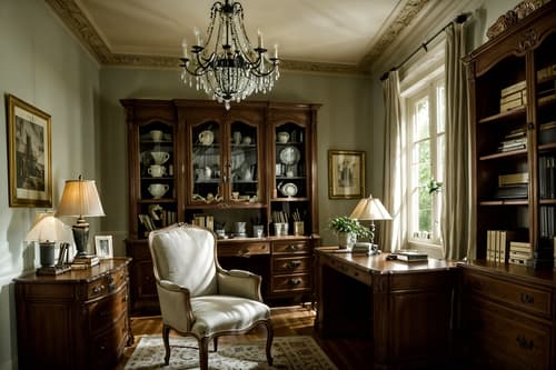photo from pinterest of french country-style interior designed (home office interior) with office chair and cabinets and desk lamp and computer desk and plant and office chair. . with . . cinematic photo, highly detailed, cinematic lighting, ultra-detailed, ultrarealistic, photorealism, 8k. trending on pinterest. french country interior design style. masterpiece, cinematic light, ultrarealistic+, photorealistic+, 8k, raw photo, realistic, sharp focus on eyes, (symmetrical eyes), (intact eyes), hyperrealistic, highest quality, best quality, , highly detailed, masterpiece, best quality, extremely detailed 8k wallpaper, masterpiece, best quality, ultra-detailed, best shadow, detailed background, detailed face, detailed eyes, high contrast, best illumination, detailed face, dulux, caustic, dynamic angle, detailed glow. dramatic lighting. highly detailed, insanely detailed hair, symmetrical, intricate details, professionally retouched, 8k high definition. strong bokeh. award winning photo.