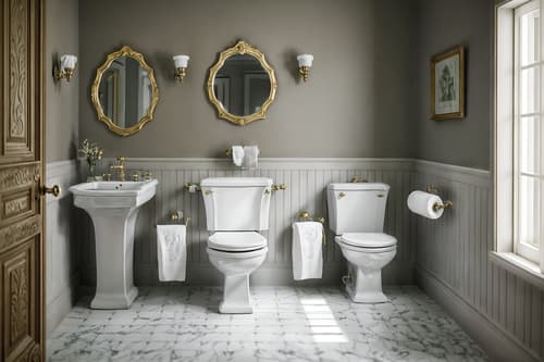 photo from pinterest of french country-style interior designed (toilet interior) with sink with tap and toilet paper hanger and toilet with toilet seat up and sink with tap. . with . . cinematic photo, highly detailed, cinematic lighting, ultra-detailed, ultrarealistic, photorealism, 8k. trending on pinterest. french country interior design style. masterpiece, cinematic light, ultrarealistic+, photorealistic+, 8k, raw photo, realistic, sharp focus on eyes, (symmetrical eyes), (intact eyes), hyperrealistic, highest quality, best quality, , highly detailed, masterpiece, best quality, extremely detailed 8k wallpaper, masterpiece, best quality, ultra-detailed, best shadow, detailed background, detailed face, detailed eyes, high contrast, best illumination, detailed face, dulux, caustic, dynamic angle, detailed glow. dramatic lighting. highly detailed, insanely detailed hair, symmetrical, intricate details, professionally retouched, 8k high definition. strong bokeh. award winning photo.