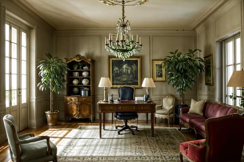photo from pinterest of french country-style interior designed (office interior) with plants and computer desks and seating area with sofa and cabinets and office desks and office chairs and lounge chairs and desk lamps. . with . . cinematic photo, highly detailed, cinematic lighting, ultra-detailed, ultrarealistic, photorealism, 8k. trending on pinterest. french country interior design style. masterpiece, cinematic light, ultrarealistic+, photorealistic+, 8k, raw photo, realistic, sharp focus on eyes, (symmetrical eyes), (intact eyes), hyperrealistic, highest quality, best quality, , highly detailed, masterpiece, best quality, extremely detailed 8k wallpaper, masterpiece, best quality, ultra-detailed, best shadow, detailed background, detailed face, detailed eyes, high contrast, best illumination, detailed face, dulux, caustic, dynamic angle, detailed glow. dramatic lighting. highly detailed, insanely detailed hair, symmetrical, intricate details, professionally retouched, 8k high definition. strong bokeh. award winning photo.
