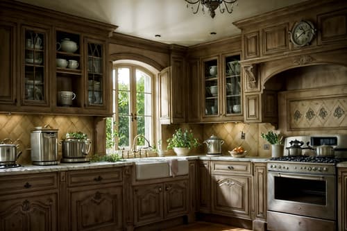 photo from pinterest of french country-style interior designed (kitchen living combo interior) with stove and sink and worktops and refrigerator and electric lamps and bookshelves and plant and sofa. . with . . cinematic photo, highly detailed, cinematic lighting, ultra-detailed, ultrarealistic, photorealism, 8k. trending on pinterest. french country interior design style. masterpiece, cinematic light, ultrarealistic+, photorealistic+, 8k, raw photo, realistic, sharp focus on eyes, (symmetrical eyes), (intact eyes), hyperrealistic, highest quality, best quality, , highly detailed, masterpiece, best quality, extremely detailed 8k wallpaper, masterpiece, best quality, ultra-detailed, best shadow, detailed background, detailed face, detailed eyes, high contrast, best illumination, detailed face, dulux, caustic, dynamic angle, detailed glow. dramatic lighting. highly detailed, insanely detailed hair, symmetrical, intricate details, professionally retouched, 8k high definition. strong bokeh. award winning photo.