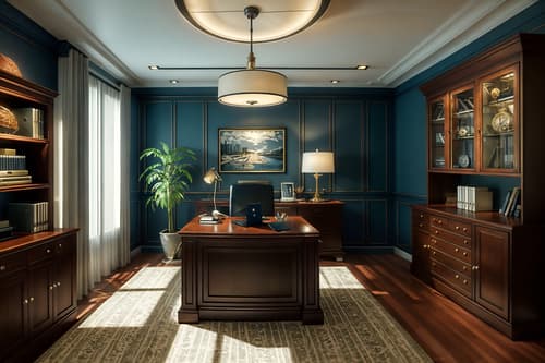 photo from pinterest of nautical-style interior designed (home office interior) with office chair and plant and cabinets and desk lamp and computer desk and office chair. . . cinematic photo, highly detailed, cinematic lighting, ultra-detailed, ultrarealistic, photorealism, 8k. trending on pinterest. nautical interior design style. masterpiece, cinematic light, ultrarealistic+, photorealistic+, 8k, raw photo, realistic, sharp focus on eyes, (symmetrical eyes), (intact eyes), hyperrealistic, highest quality, best quality, , highly detailed, masterpiece, best quality, extremely detailed 8k wallpaper, masterpiece, best quality, ultra-detailed, best shadow, detailed background, detailed face, detailed eyes, high contrast, best illumination, detailed face, dulux, caustic, dynamic angle, detailed glow. dramatic lighting. highly detailed, insanely detailed hair, symmetrical, intricate details, professionally retouched, 8k high definition. strong bokeh. award winning photo.