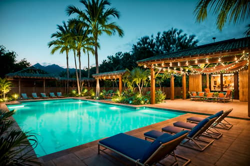 photo from pinterest of boho-chic-style designed (outdoor pool area ) with pool and pool lights and pool lounge chairs and pool. . . cinematic photo, highly detailed, cinematic lighting, ultra-detailed, ultrarealistic, photorealism, 8k. trending on pinterest. boho-chic design style. masterpiece, cinematic light, ultrarealistic+, photorealistic+, 8k, raw photo, realistic, sharp focus on eyes, (symmetrical eyes), (intact eyes), hyperrealistic, highest quality, best quality, , highly detailed, masterpiece, best quality, extremely detailed 8k wallpaper, masterpiece, best quality, ultra-detailed, best shadow, detailed background, detailed face, detailed eyes, high contrast, best illumination, detailed face, dulux, caustic, dynamic angle, detailed glow. dramatic lighting. highly detailed, insanely detailed hair, symmetrical, intricate details, professionally retouched, 8k high definition. strong bokeh. award winning photo.